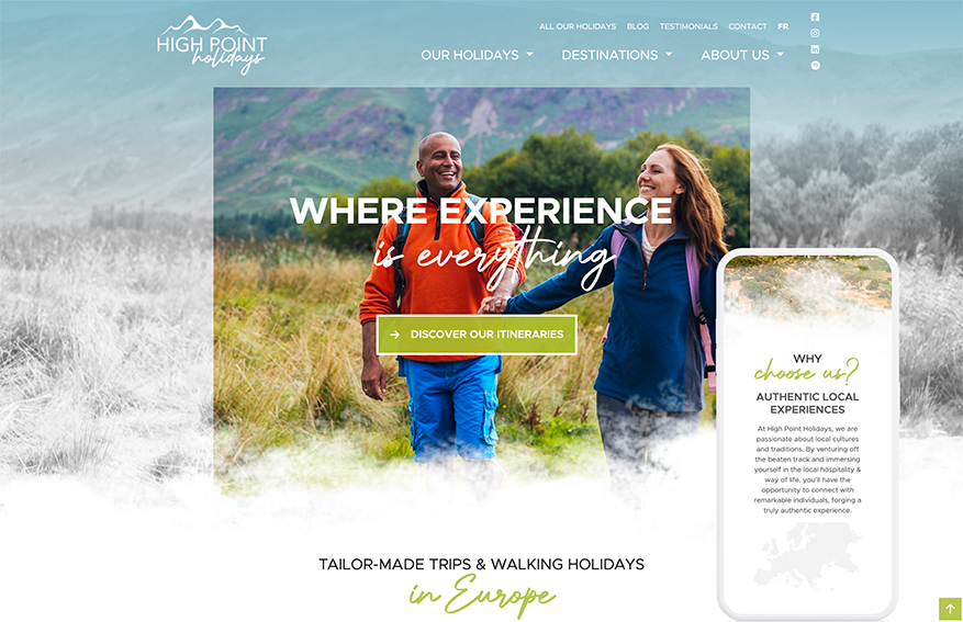 exemple de responsive design du site High Point Holidays